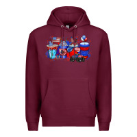 Burgundy american drink Premium Hoodie - RacoonDesign