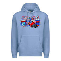 Colony Blue american drink Premium Hoodie - RacoonDesign