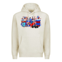 Oatmeal Heather american drink Premium Hoodie - RacoonDesign
