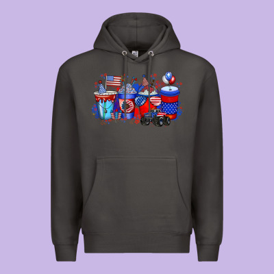 American Drink Premium Hoodie Designed By Racoondesign