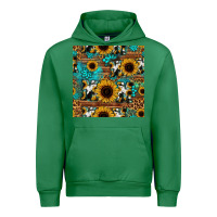 Emerald sunflower cowhide mom seamless pattern Urban Hoodie - HRA Design Shop