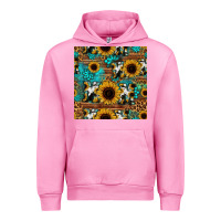Fuchsia Pink sunflower cowhide mom seamless pattern Urban Hoodie - HRA Design Shop