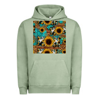 Pigment Oil Green sunflower cowhide mom seamless pattern Urban Hoodie - HRA Design Shop
