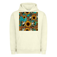 Pigment Pistachio sunflower cowhide mom seamless pattern Urban Hoodie - HRA Design Shop