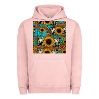 Pigment Salmon sunflower cowhide mom seamless pattern Urban Hoodie - HRA Design Shop