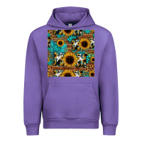 Sunflower Cowhide Mom Seamless Pattern Urban Hoodie | Teevron