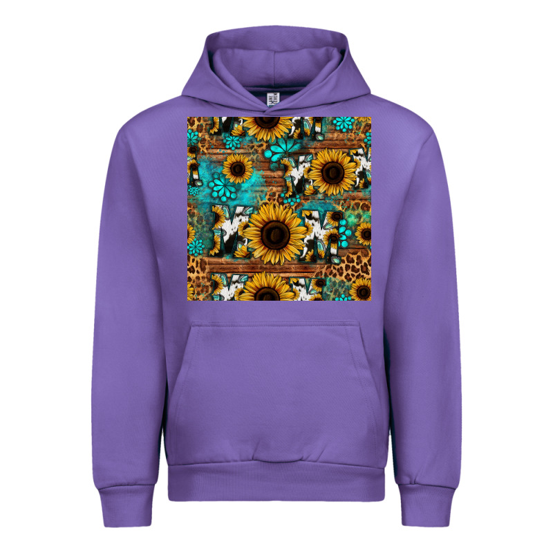 Sunflower Cowhide Mom Seamless Pattern Urban Hoodie by HRA Design Shop | Teevron