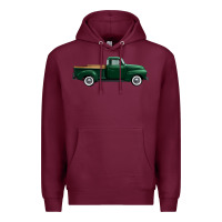 Burgundy western green truck right side view 1 Premium Hoodie - FaDigitalArtStudio