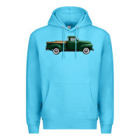 Ocean Blue western green truck right side view 1 Premium Hoodie - FaDigitalArtStudio