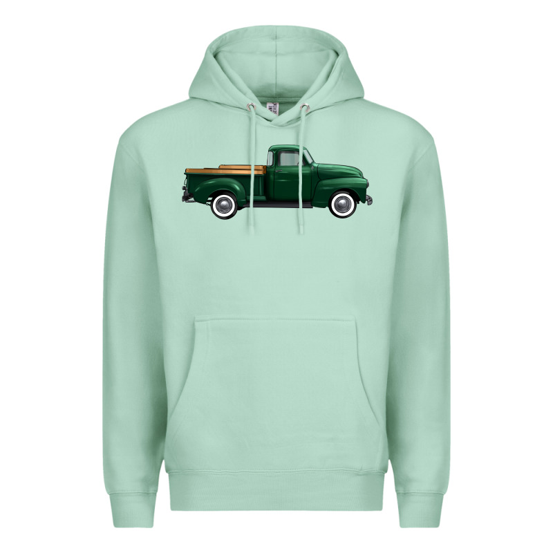 Western Green Truck Right Side View 1 Premium Hoodie by FaDigitalArtStudio | Teevron