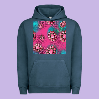 Pink Turquoise Gemstoes Seamless Pattern Urban Hoodie Designed By Hra Design Shop