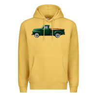 Antique Gold western green truck right side view Premium Hoodie - FaDigitalArtStudio