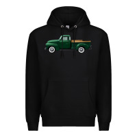 Black western green truck right side view Premium Hoodie - FaDigitalArtStudio