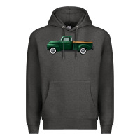 Charcoal Heather western green truck right side view Premium Hoodie - FaDigitalArtStudio