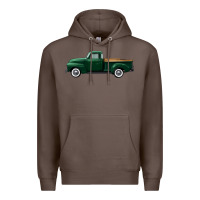 Coffee western green truck right side view Premium Hoodie - FaDigitalArtStudio
