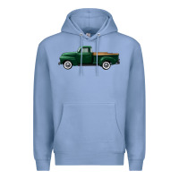 Colony Blue western green truck right side view Premium Hoodie - FaDigitalArtStudio
