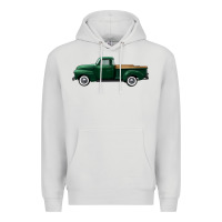 Dove Grey western green truck right side view Premium Hoodie - FaDigitalArtStudio
