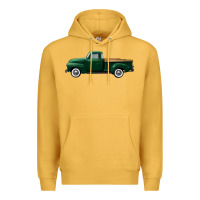 Mustard western green truck right side view Premium Hoodie - FaDigitalArtStudio