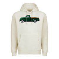 Oatmeal Heather western green truck right side view Premium Hoodie - FaDigitalArtStudio
