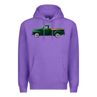 Purple western green truck right side view Premium Hoodie - FaDigitalArtStudio
