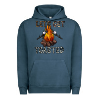 Pigment Midnight Navy lets get toasted Urban Hoodie - CowhideDigitalArt