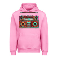 Fuchsia Pink Boombox Urban Hoodie - FaDigitalArtStudio