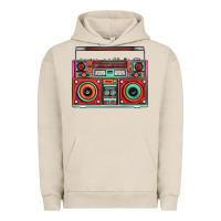 Pigment French Oak Boombox Urban Hoodie - FaDigitalArtStudio