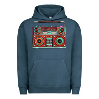 Pigment Midnight Navy Boombox Urban Hoodie - FaDigitalArtStudio