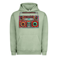 Pigment Oil Green Boombox Urban Hoodie - FaDigitalArtStudio