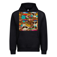 Black western sunflower bucket cow seamless pattern Urban Hoodie - HRA Design Shop