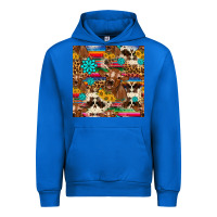Cobalt western sunflower bucket cow seamless pattern Urban Hoodie - HRA Design Shop