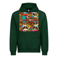 Forest Green western sunflower bucket cow seamless pattern Urban Hoodie - HRA Design Shop