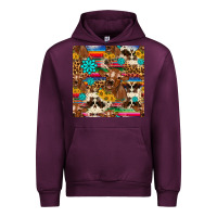 Mauve Wine western sunflower bucket cow seamless pattern Urban Hoodie - HRA Design Shop