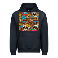 Navy western sunflower bucket cow seamless pattern Urban Hoodie - HRA Design Shop