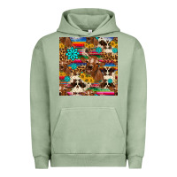 Pigment Oil Green western sunflower bucket cow seamless pattern Urban Hoodie - HRA Design Shop