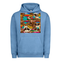 Pigment Pebble Blue western sunflower bucket cow seamless pattern Urban Hoodie - HRA Design Shop