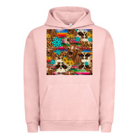 Pigment Salmon western sunflower bucket cow seamless pattern Urban Hoodie - HRA Design Shop