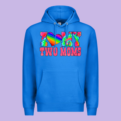 I Love My Two Moms Premium Hoodie Designed By Hra Design Shop