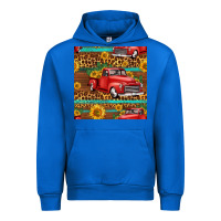 Cobalt western farm truck seamless pattern Urban Hoodie - HRA Design Shop