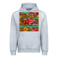 Heather Grey western farm truck seamless pattern Urban Hoodie - HRA Design Shop