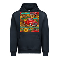 Navy western farm truck seamless pattern Urban Hoodie - HRA Design Shop