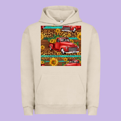 Western Farm Truck Seamless Pattern Urban Hoodie Designed By Hra Design Shop