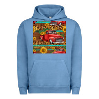 Pigment Pebble Blue western farm truck seamless pattern Urban Hoodie - HRA Design Shop