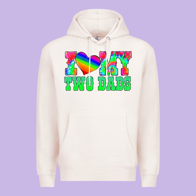 I Love My Two Dads Premium Hoodie Designed By Hra Design Shop