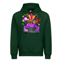 Forest Green mardi gras truck leopard mask Urban Hoodie - FaDigitalArtStudio