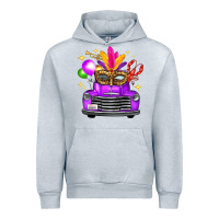 Heather Grey mardi gras truck leopard mask Urban Hoodie - FaDigitalArtStudio