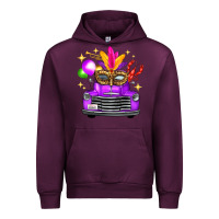 Mauve Wine mardi gras truck leopard mask Urban Hoodie - FaDigitalArtStudio