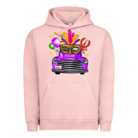 Pigment Salmon mardi gras truck leopard mask Urban Hoodie - FaDigitalArtStudio