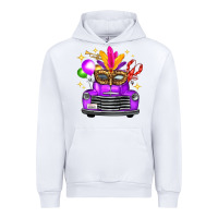White mardi gras truck leopard mask Urban Hoodie - FaDigitalArtStudio
