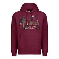 Burgundy god bless america Premium Hoodie - CowhideDigitalArt